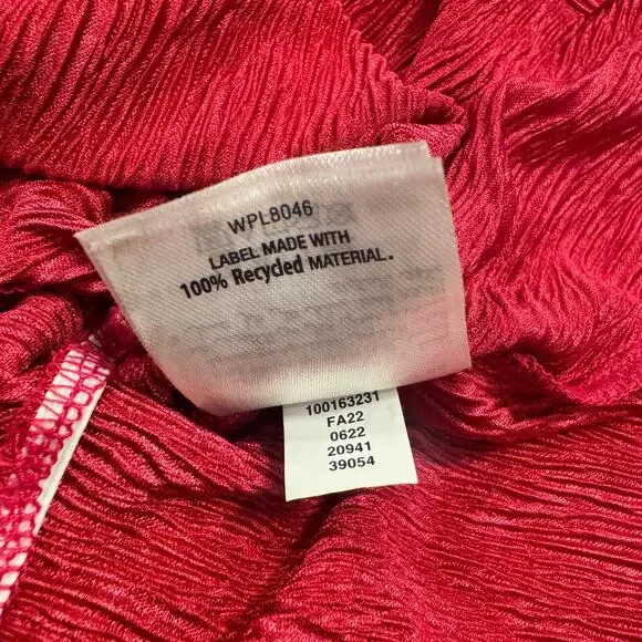 Morgan Taylor Sangria Red Pink Textured Blouse Women's Large Retro Peplum 80s - Picture 12 of 15